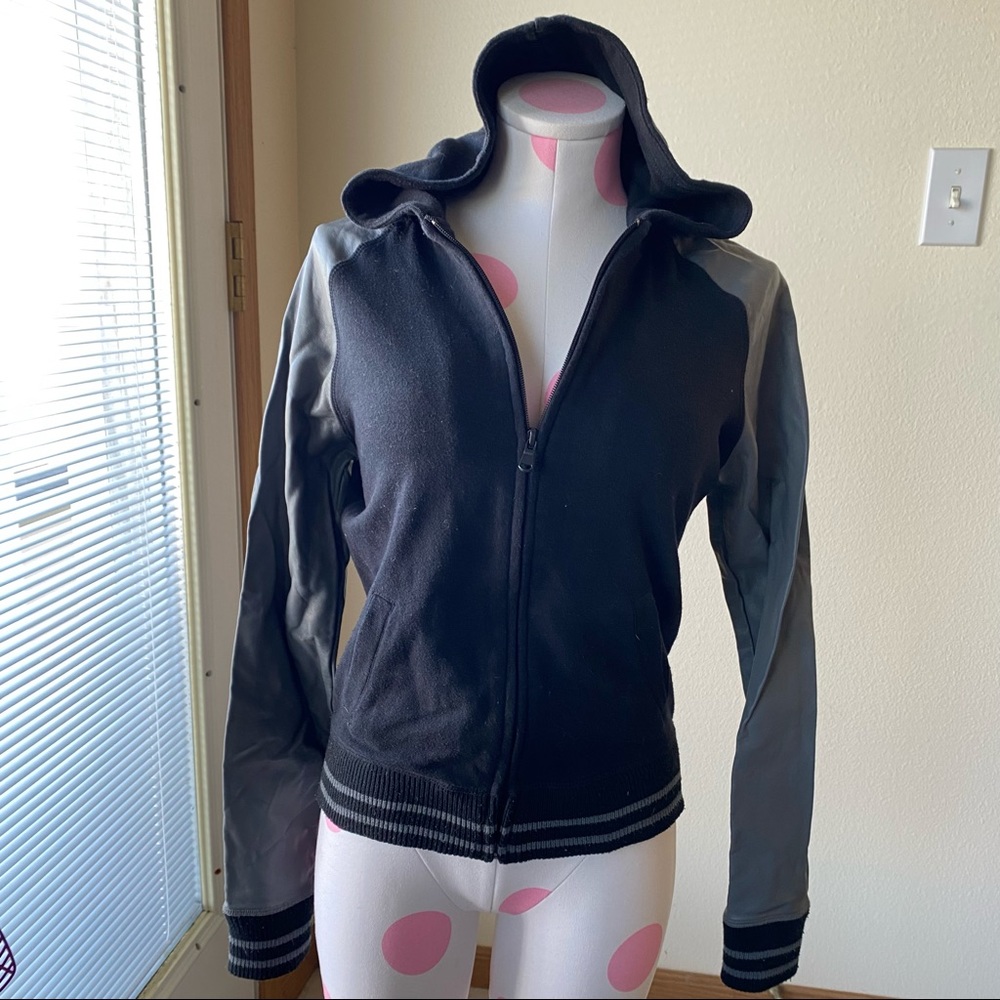 SO Full Zip Faux Leather Jacket